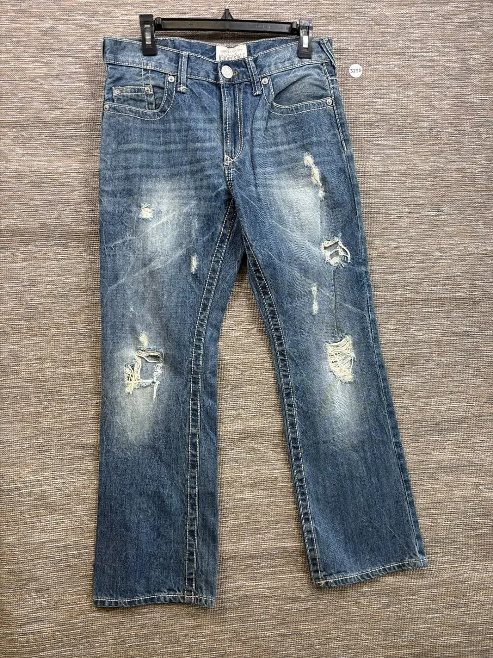 Aeropostale Driggs Slim Bootcut Jeans Mens 30x30 Blue Distressed Medium Wash